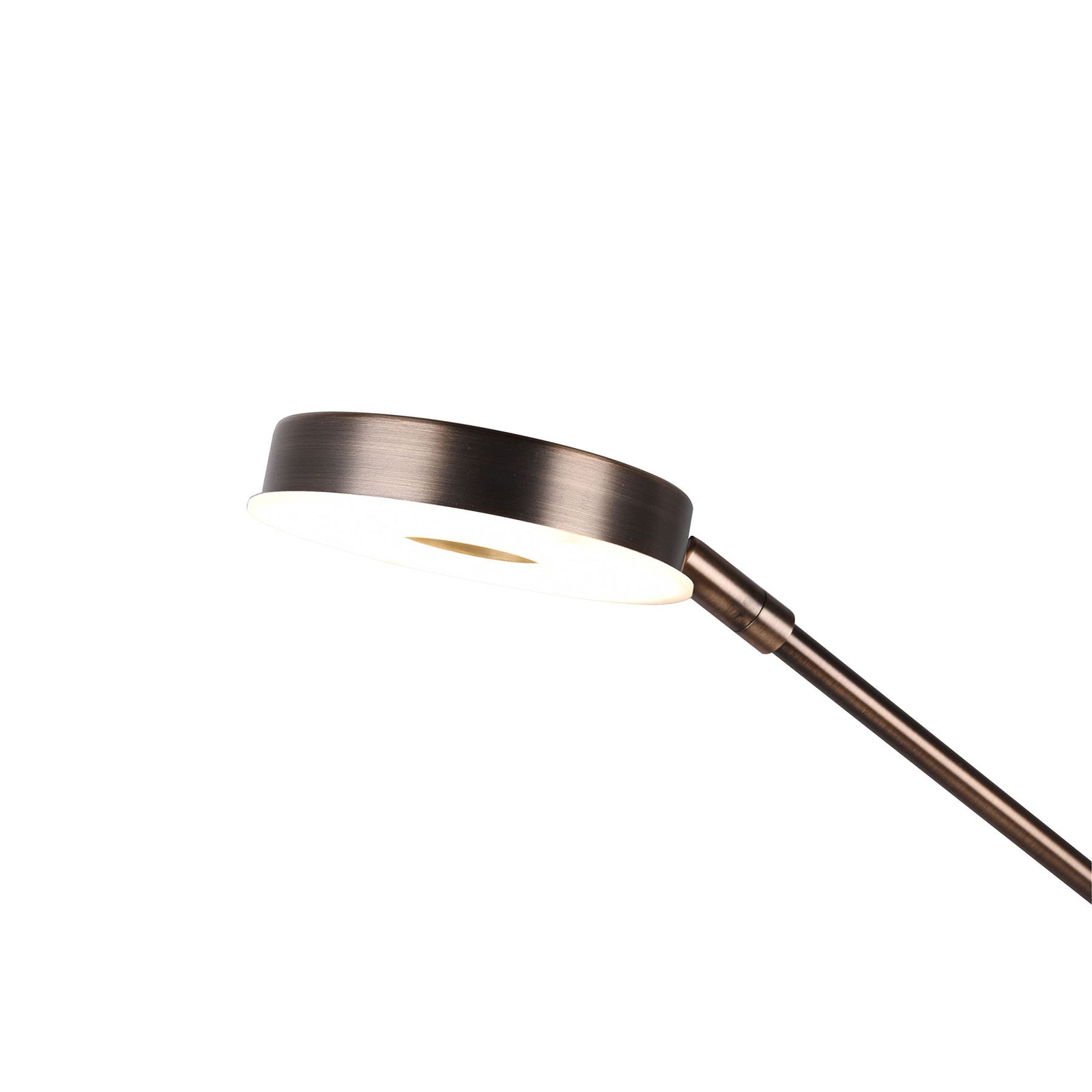 LED gulvlampe Barrie med leselys antikk messing dimbar CCT leselys detalj