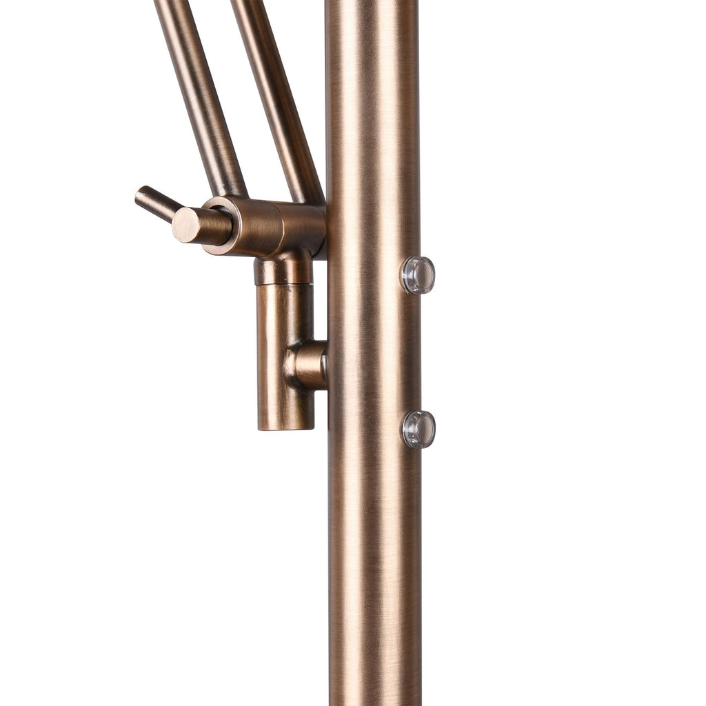 LED gulvlampe Barrie med leselys antikk messing dimbar CCT fra siden