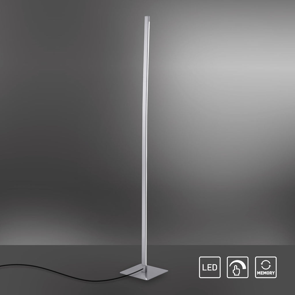 LED gulvlampe Bella dimbar med berøringsdimmer stål 150 cm oversikt