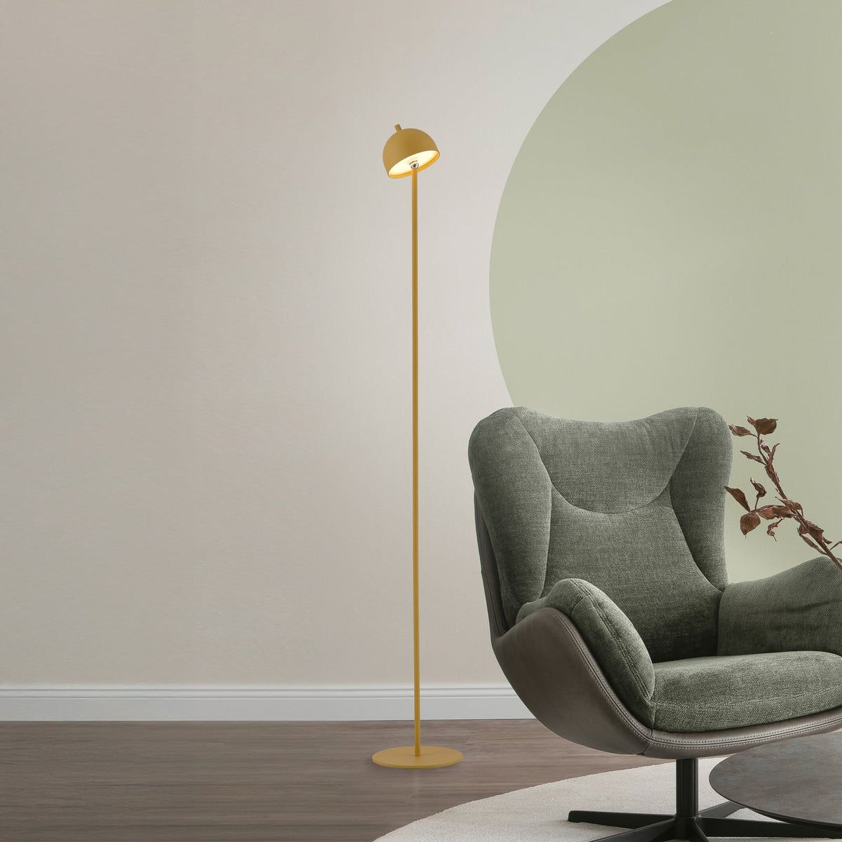 LED gulvlampe Bellies oppladbar dimbar blomstermønster IP54 forfra