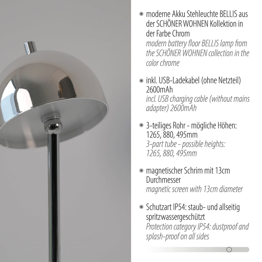 LED gulvlampe Bellies dimmer på lampens sokkel