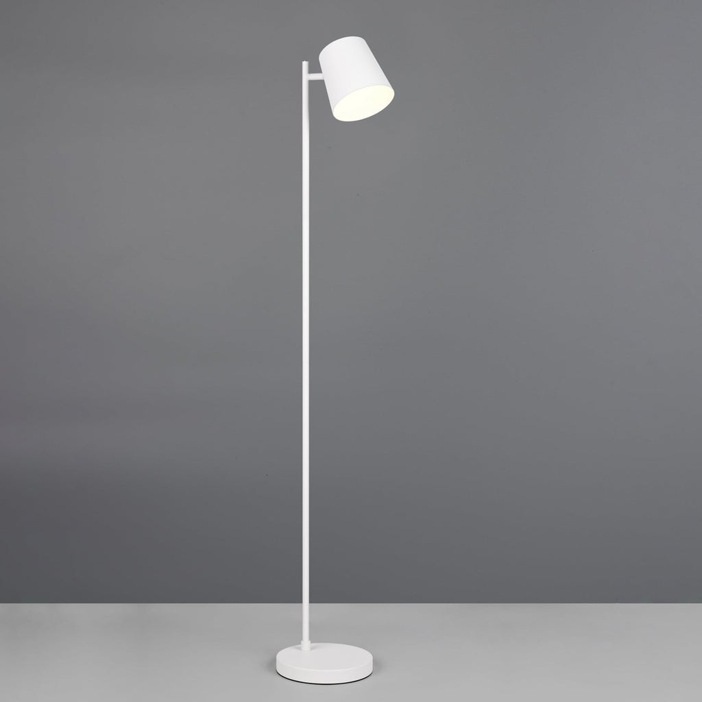 LED gulvlampe Blake oppladbar dimbar hvit matt forfra