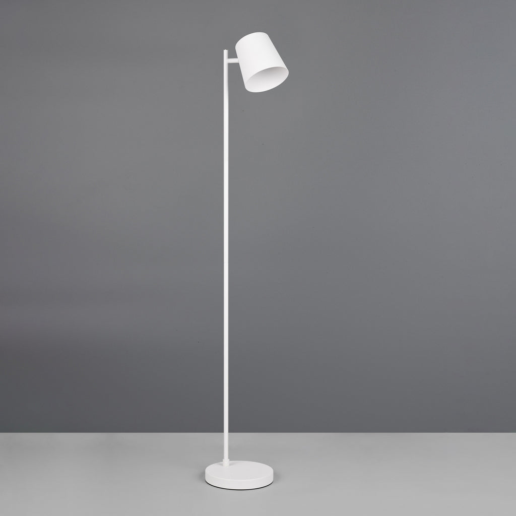 LED gulvlampe Blake oppladbar dimbar hvit matt nærbilde av lampeskjerm