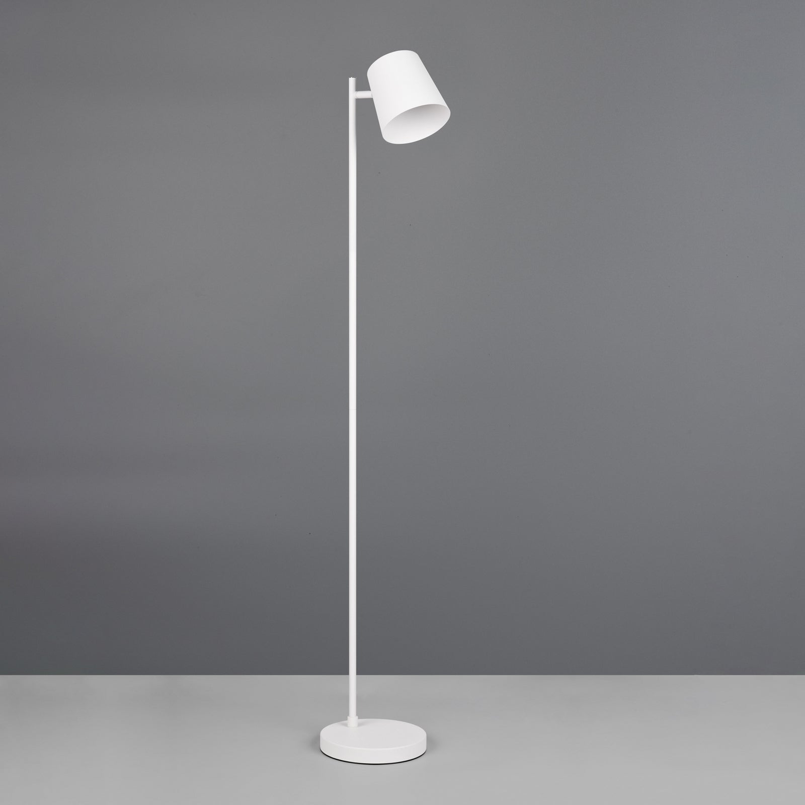 LED gulvlampe Blake oppladbar dimbar hvit matt nærbilde av lampeskjerm