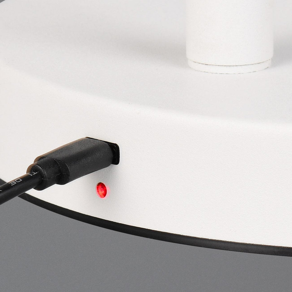 LED gulvlampe Blake oppladbar dimbar hvit matt USB-kabel og nettadapter