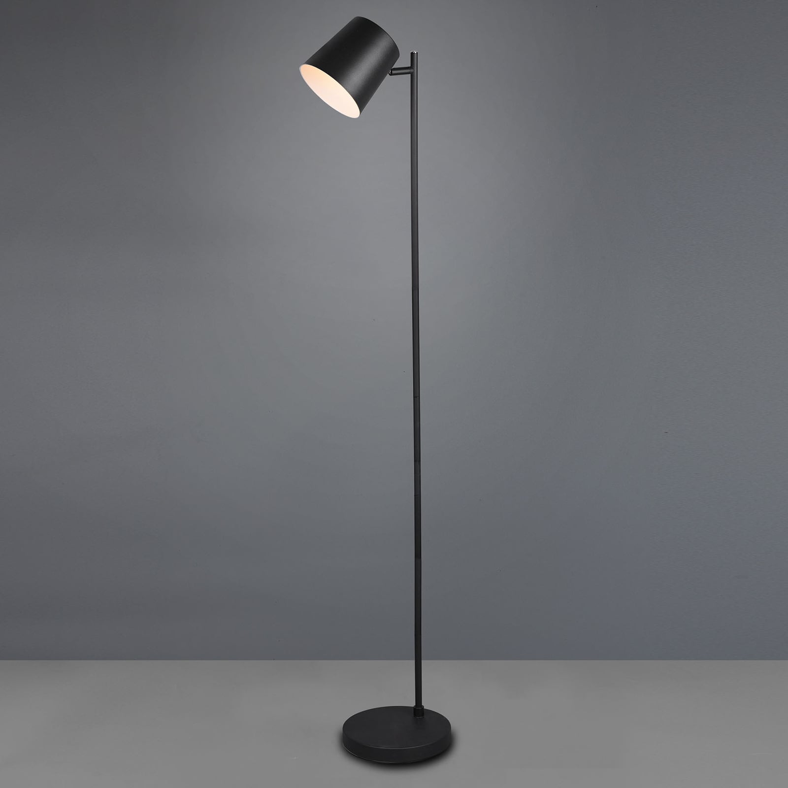 LED gulvlampe Blake oppladbar dimbar svart 130 cm detalj av touchdimmer