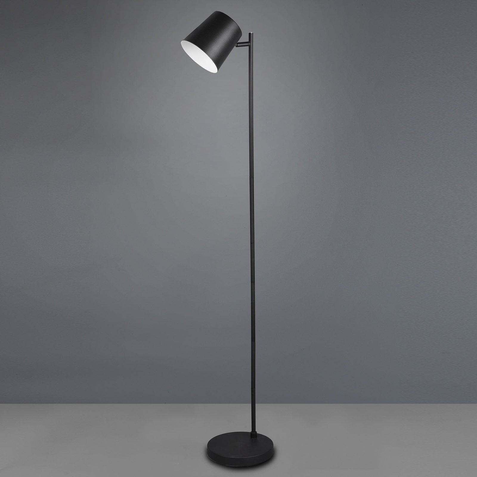 LED gulvlampe Blake oppladbar dimbar svart 130 cm montert i stue