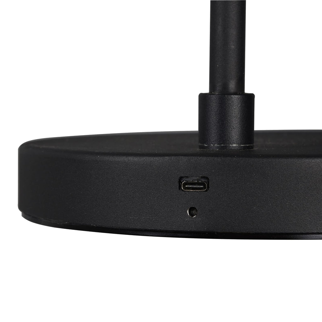 LED gulvlampe Blake oppladbar dimbar svart 130 cm nærbilde av skjerm