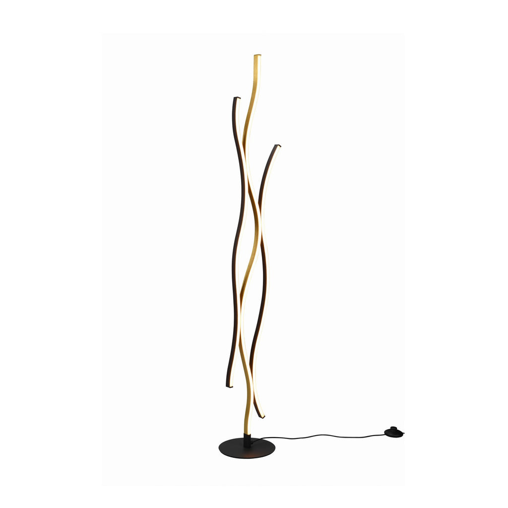 LED gulvlampe Blaze dimbar CCT messing 138 cm forfra