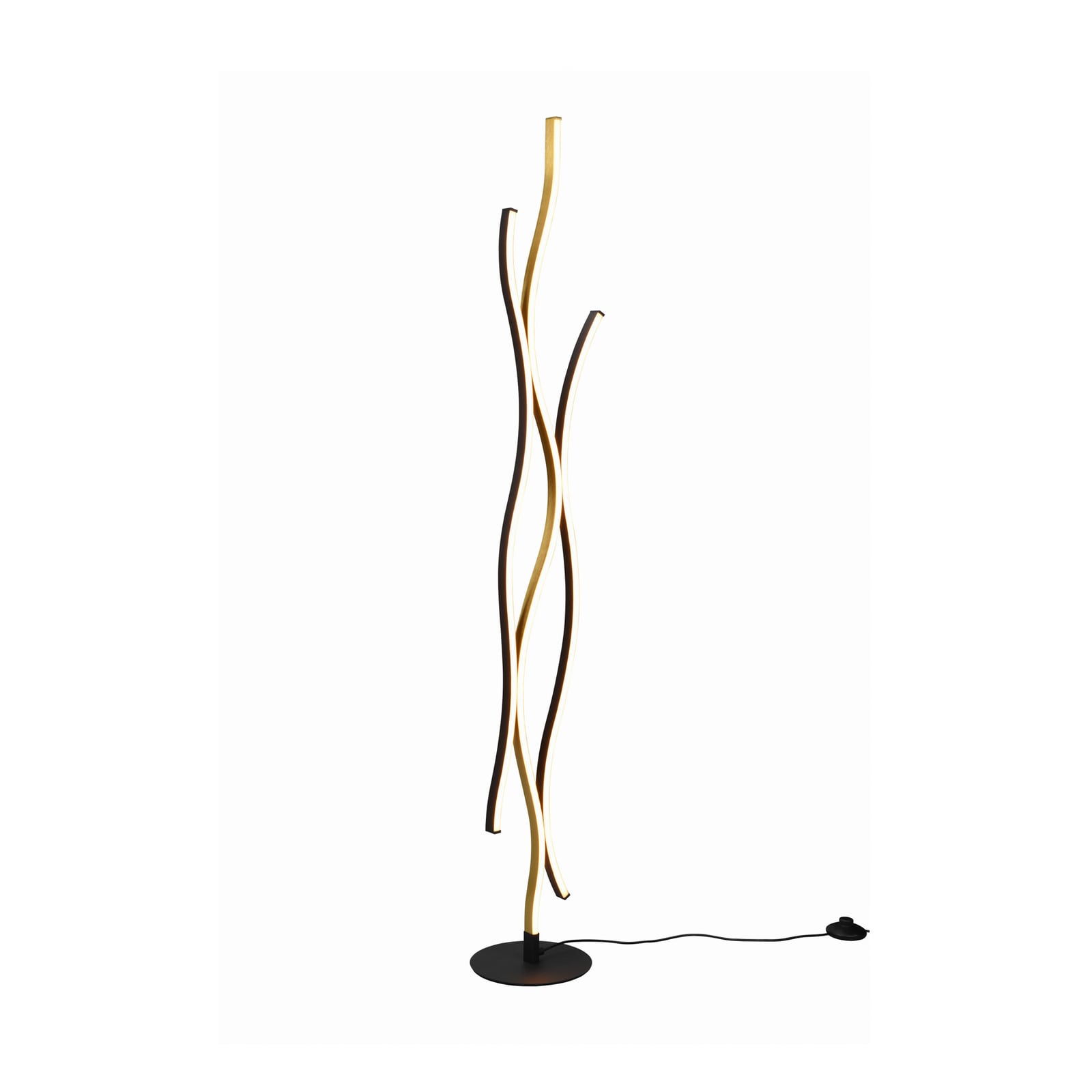LED gulvlampe Blaze dimbar CCT messing 138 cm forfra