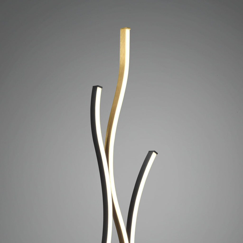 LED gulvlampe Blaze dimbar CCT messing 138 cm detalj