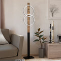 LED gulvlampe Boyal tre/stål brun 2-lys 150 cm 3000K forfra