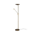 LED-gulvlampe Brantford med leselampe altmessing CCT front