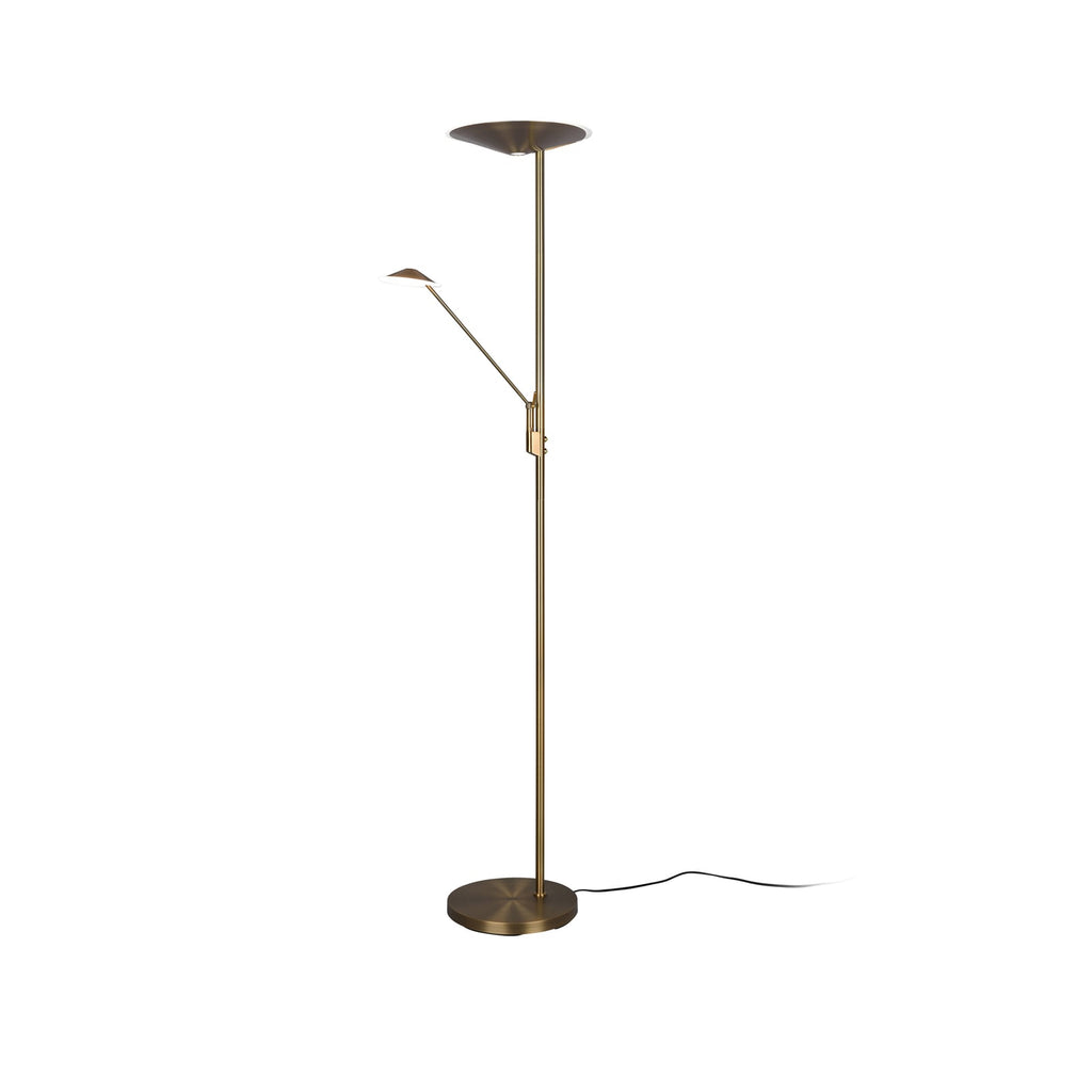 LED-gulvlampe Brantford med leselampe altmessing CCT justerbar taklampe