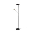 LED gulvlampe Brantford med leselampe svart matt forfra