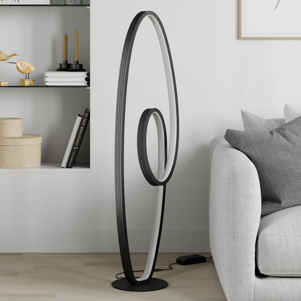 LED gulvlampe Bronwyn dimbar antrasitt detalj av armatur