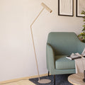 LED gulvlampe Caminia stål sandfarget 158,5 cm foran
