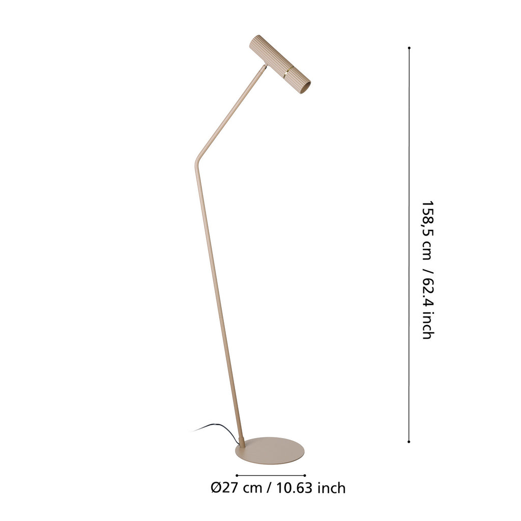 Detalj av LED gulvlampe Caminia stål sandfarget 158,5 cm