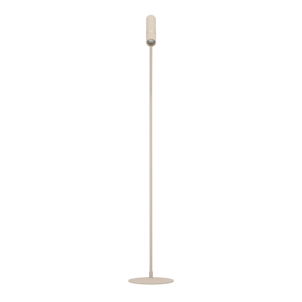 Nærbilde av LED gulvlampe Caminia stål sandfarget 158,5 cm