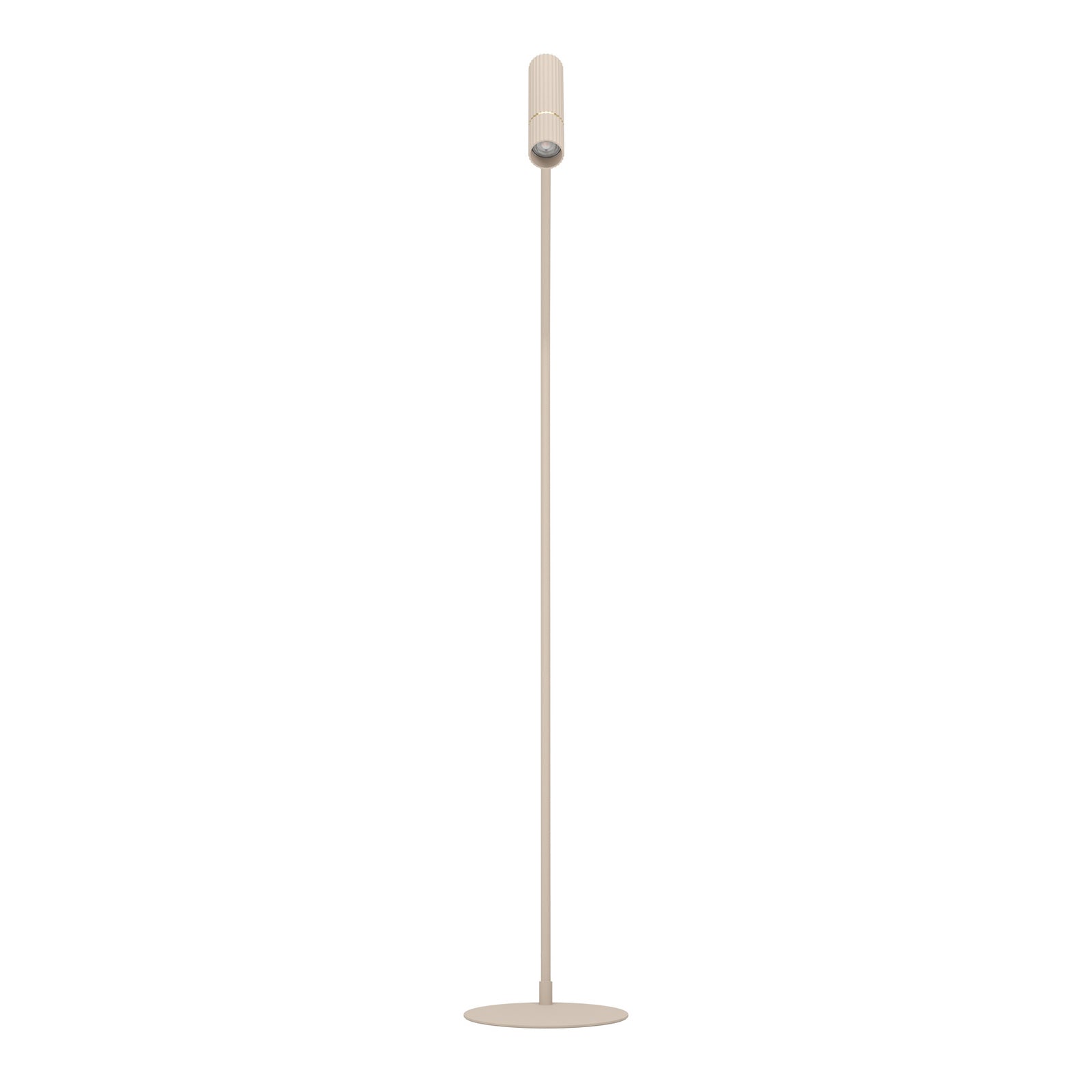 Nærbilde av LED gulvlampe Caminia stål sandfarget 158,5 cm