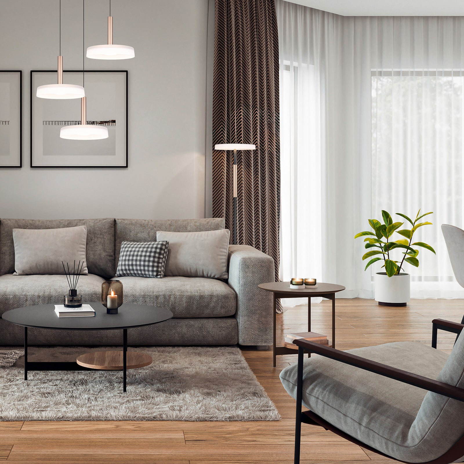 LED gulvlampe Celeste i moderne interiør
