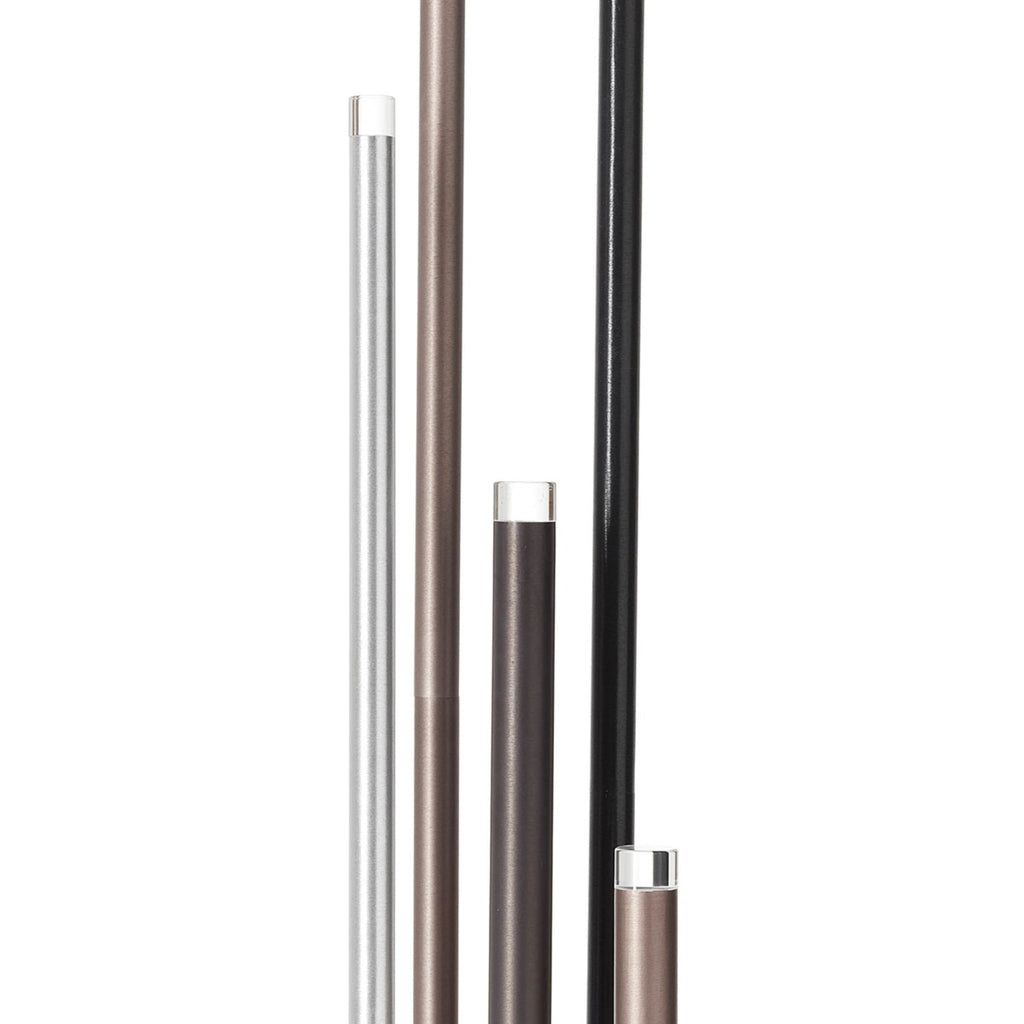 LED gulvlampe Cembalo 5-lys dimbar aluminium/brun bakside