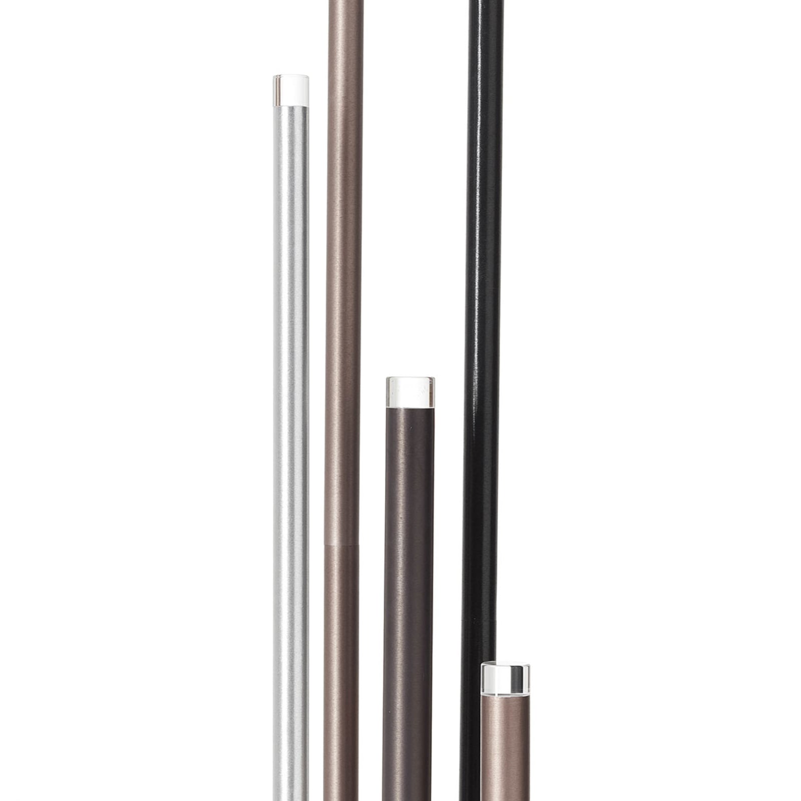 LED gulvlampe Cembalo 5-lys dimbar aluminium/brun bakside
