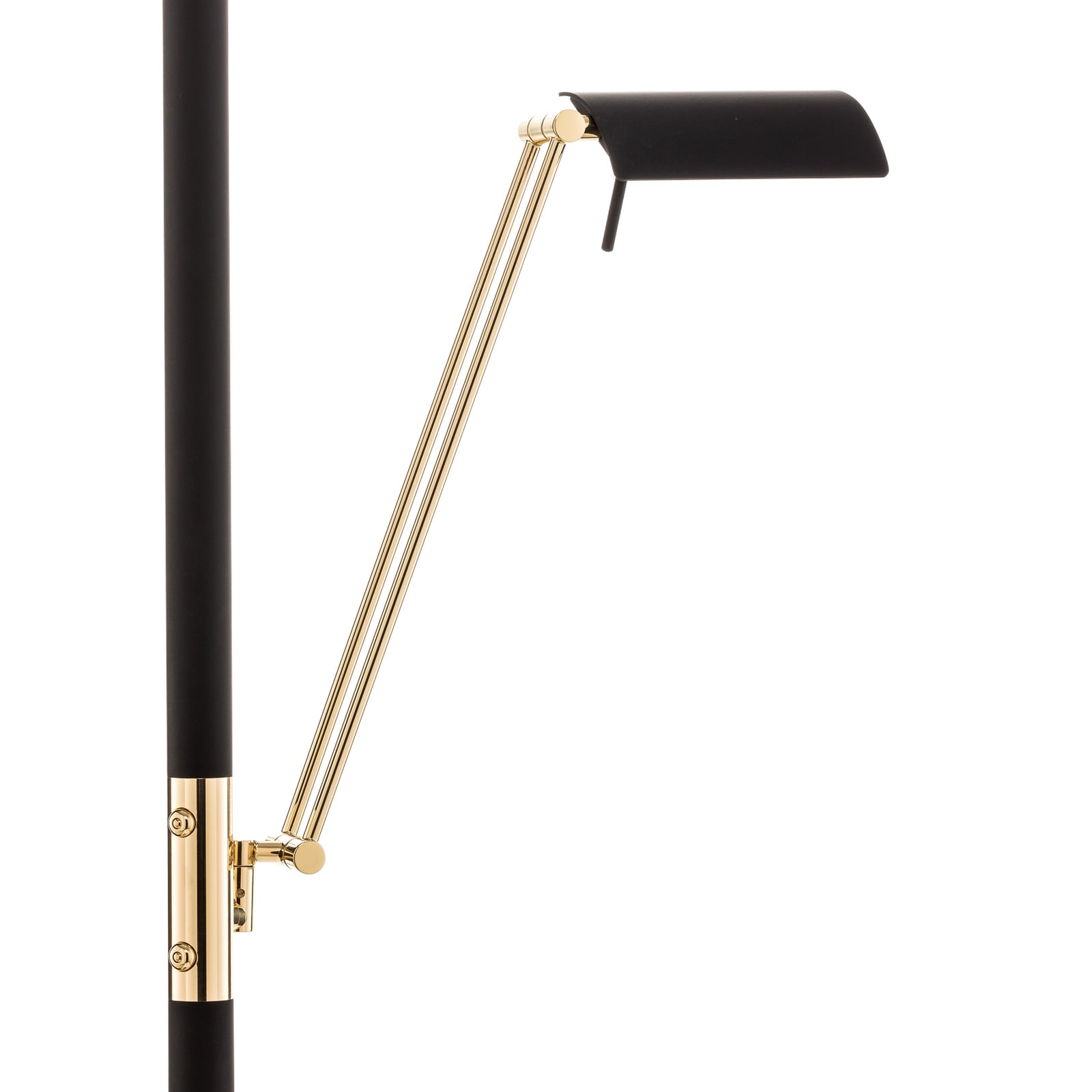 LED gulvlampe Charlin dimbar svart messing 182 cm nærbilde leselampe