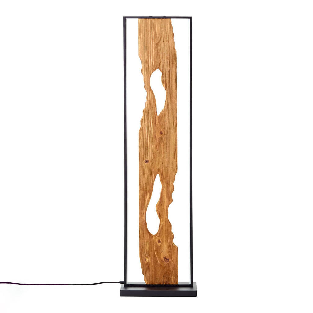 LED gulvlampe Chaumont tre/svart 120 cm 20W bakside
