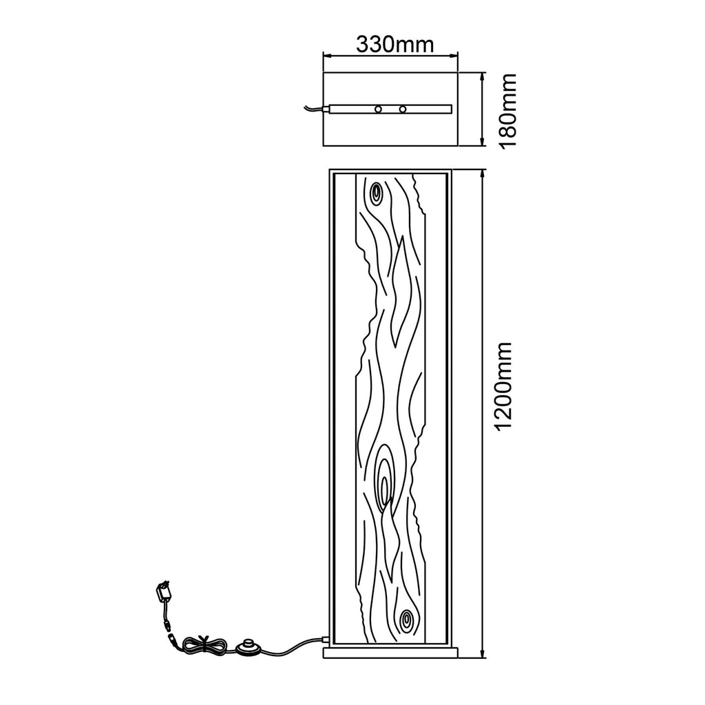 Detalj av LED gulvlampe Chaumont tre/svart 120 cm 20W
