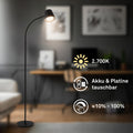 LED gulvlampe Cielo oppladbar dimbar svart 126 cm forfra