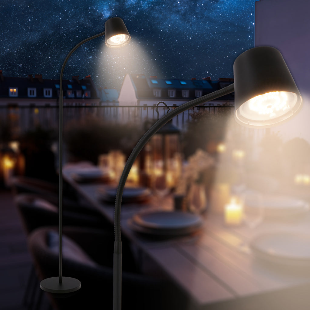 LED gulvlampe Cielo oppladbar dimbar svart 126 cm nærbilde av lyspære