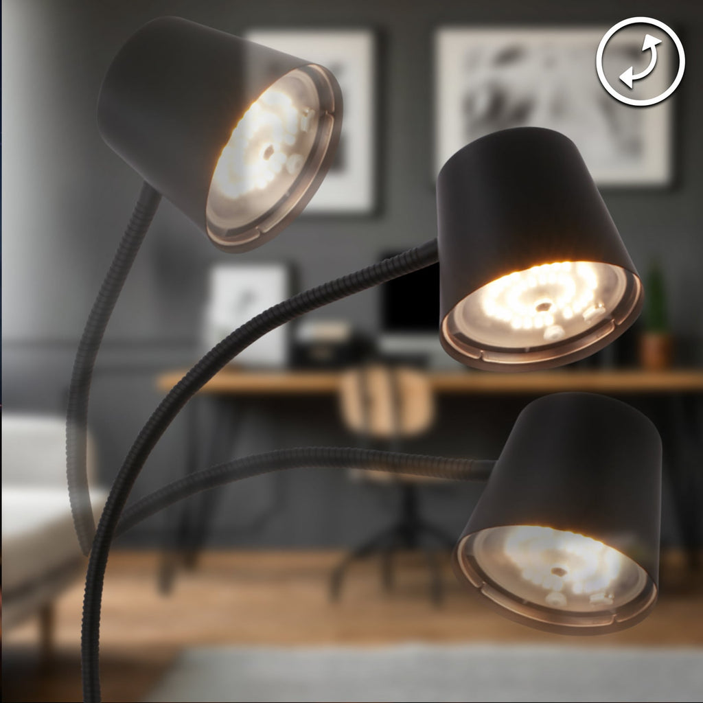 LED gulvlampe Cielo oppladbar dimbar svart 126 cm USB ladeport