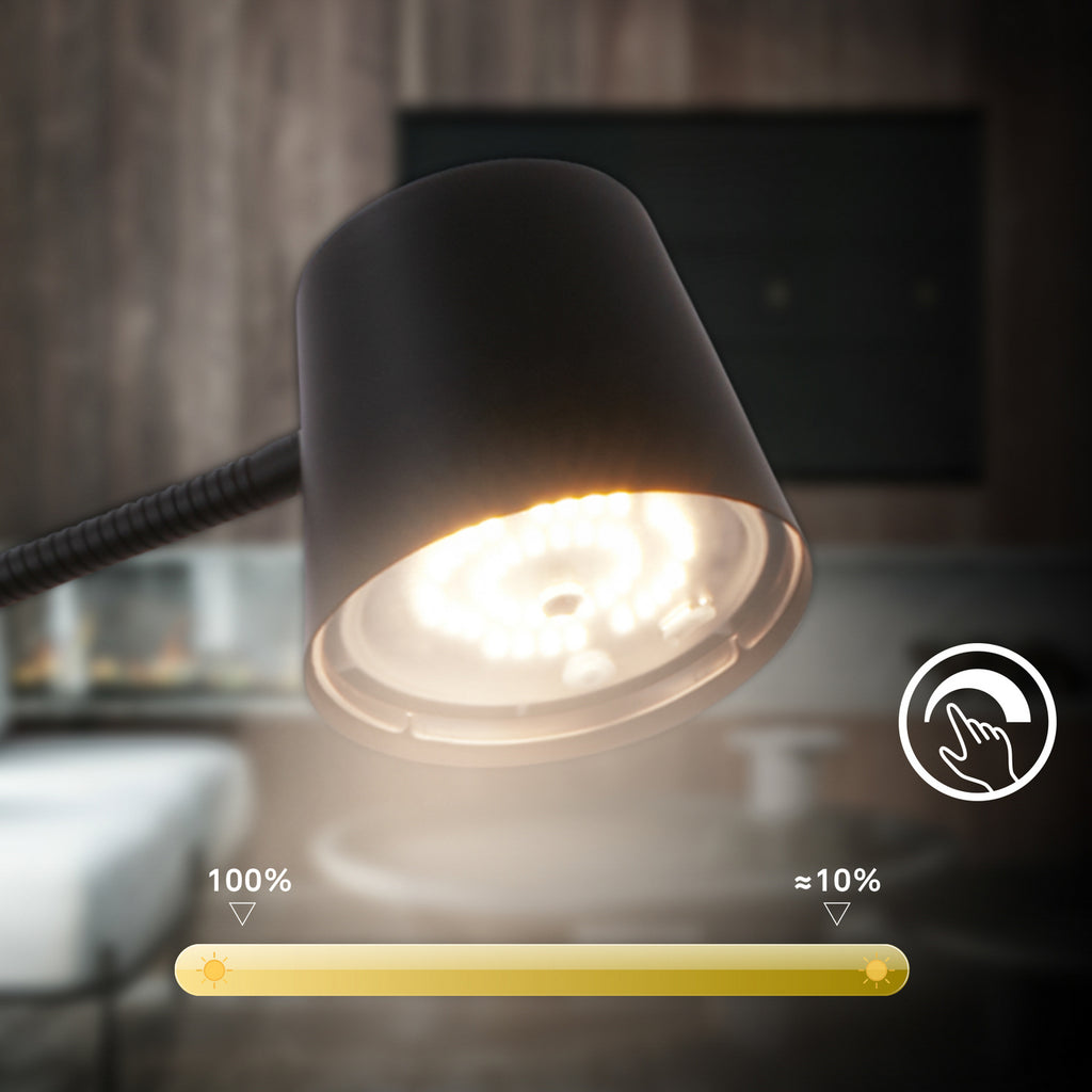 LED gulvlampe Cielo oppladbar dimbar svart 126 cm bryter på produkt