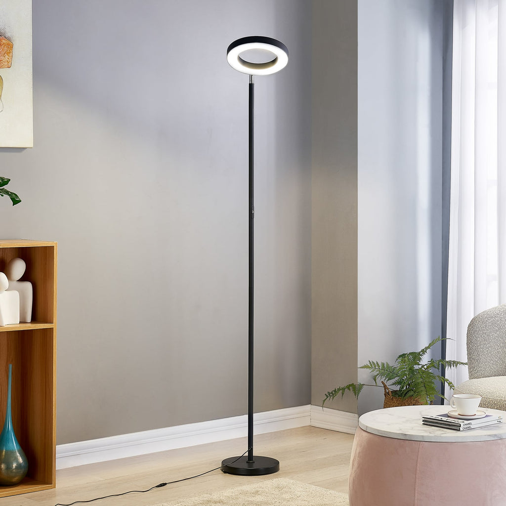 LED gulvlampe Cilian RGBW CCT dimbar Zigbee svart forfra