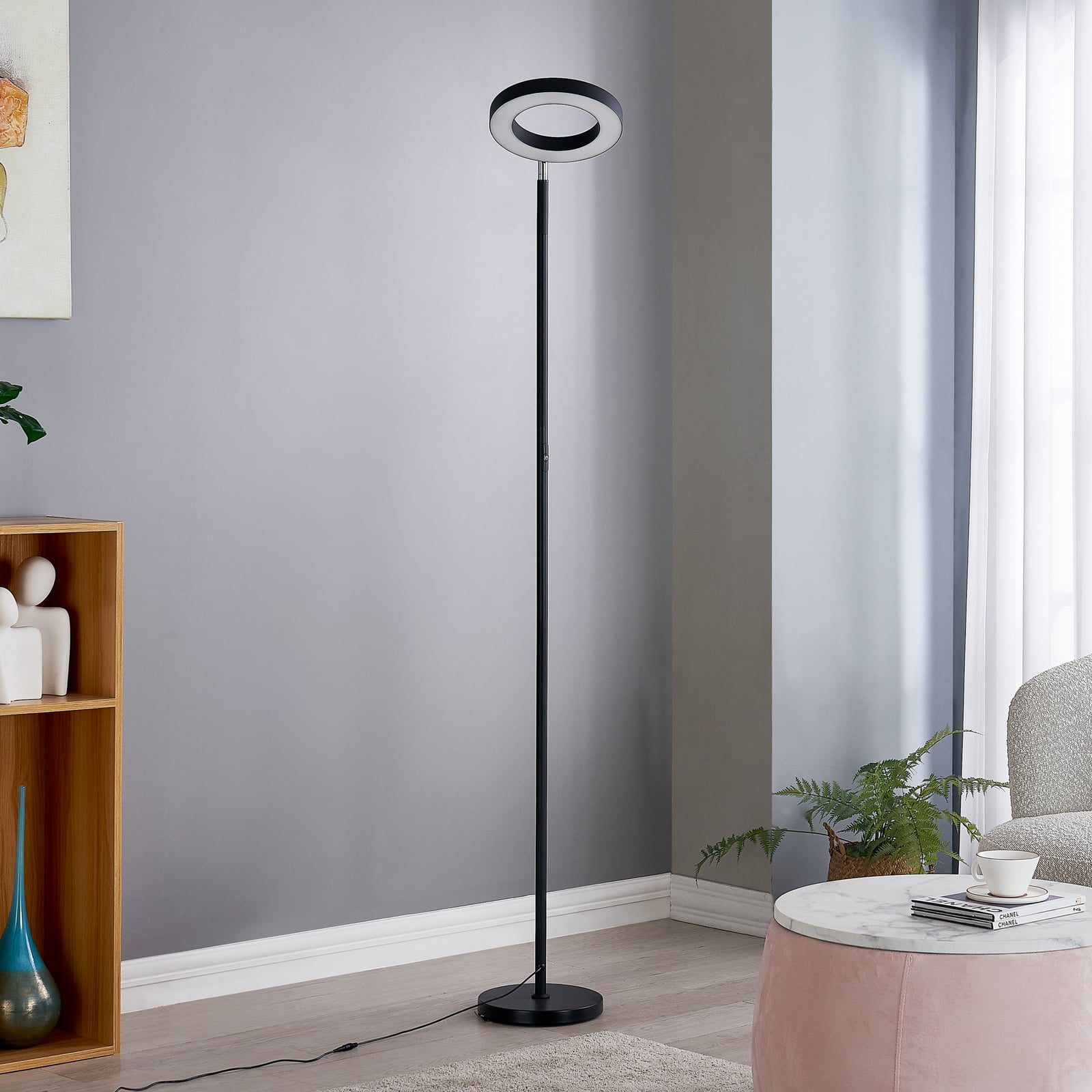 LED gulvlampe Cilian RGBW CCT dimbar Zigbee svart bakside