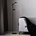 LED gulvlampe Clyde 2-lys dimbar svart 138 cm varmhvit forfra