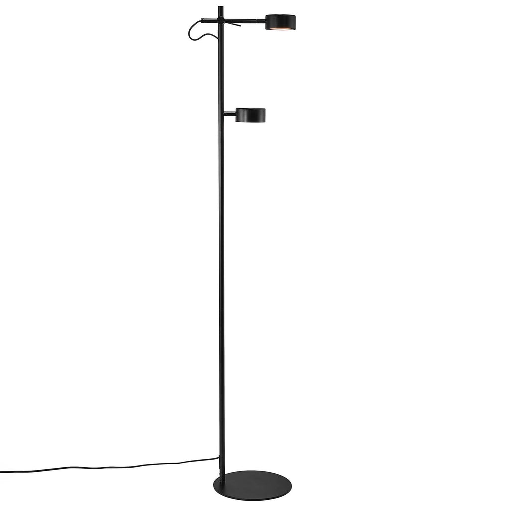 LED gulvlampe Clyde 2-lys dimbar svart 138 cm varmhvit bakside