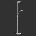LED gulvlampe Cobra med leselampe matt nikkel front