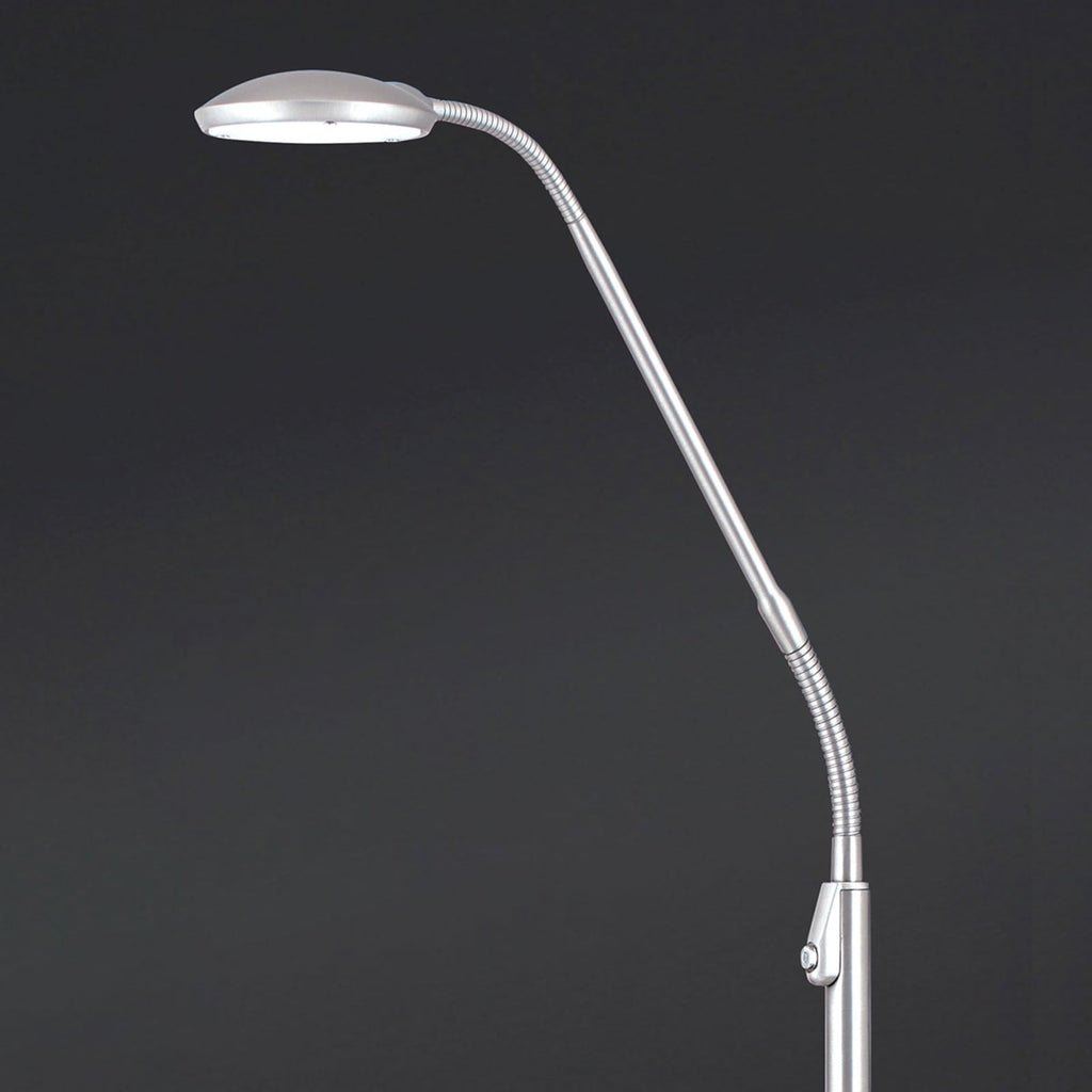 LED gulvlampe Cobra matt nikkel CCT dimbar 6W bakside