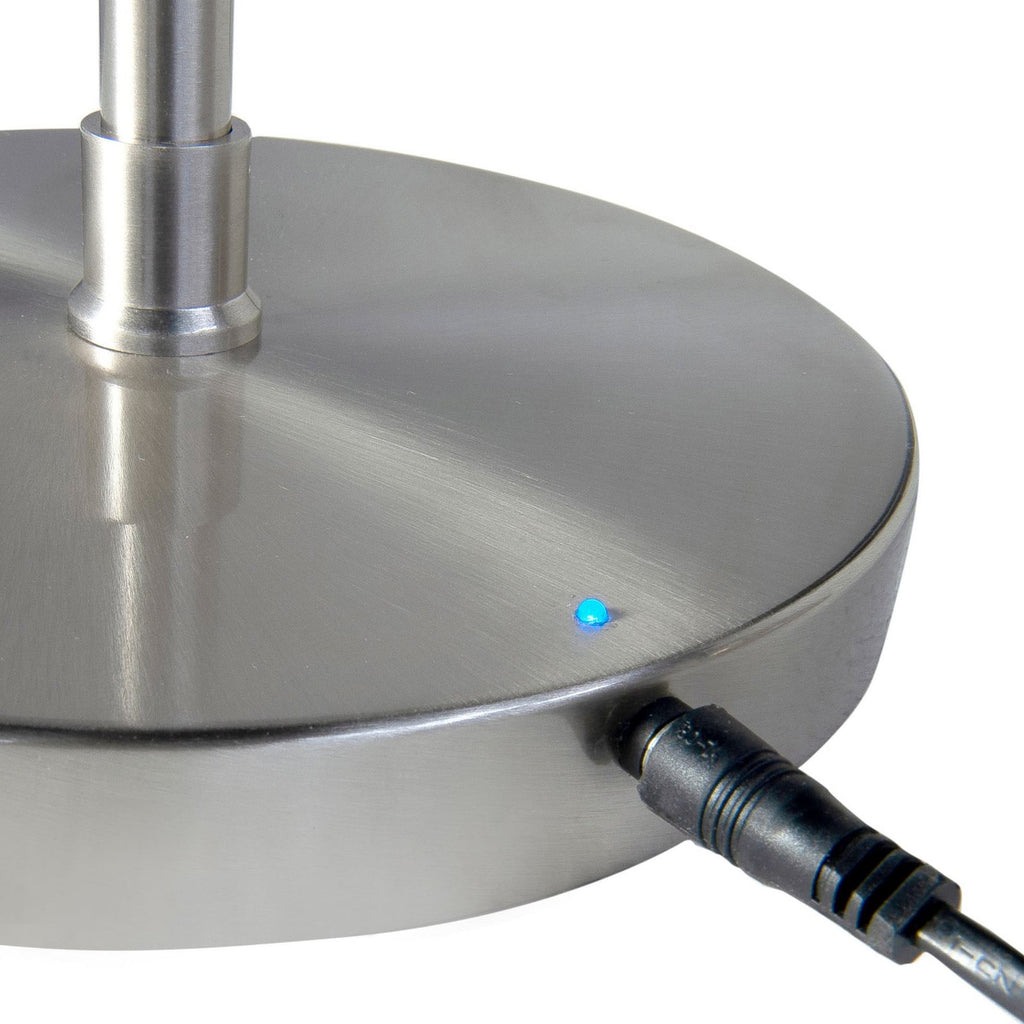 LED gulvlampe Comfort oppladbar nikkel 135 cm CCT dimbar detalj