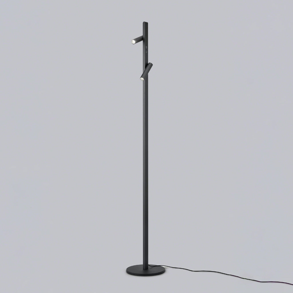 LED gulvlampe Coni 2 spotter dimbar svart bakside