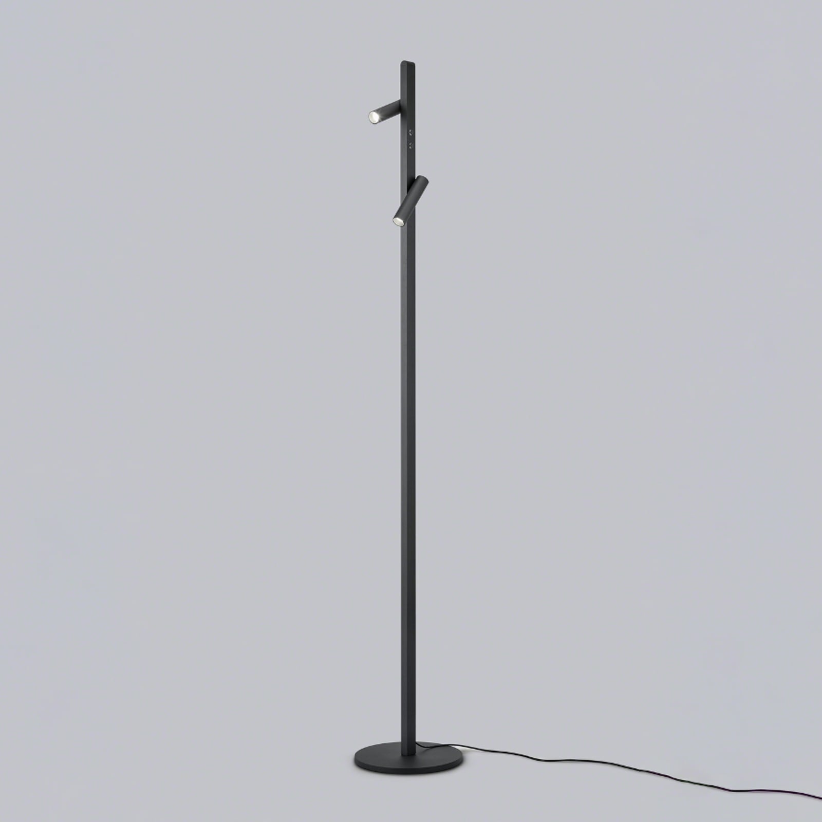 LED gulvlampe Coni 2 spotter dimbar svart bakside
