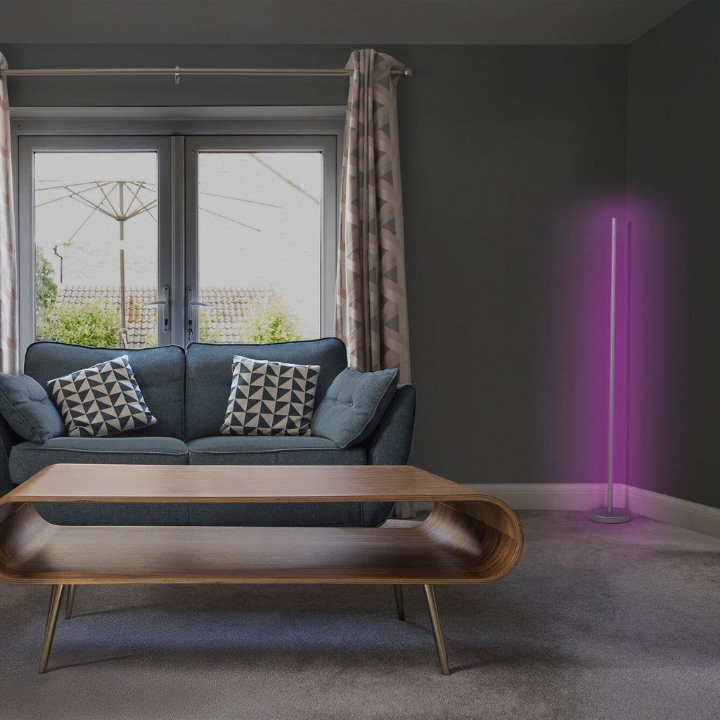 LED gulvlampe Corner Magic sølv RGB WiFi bakside