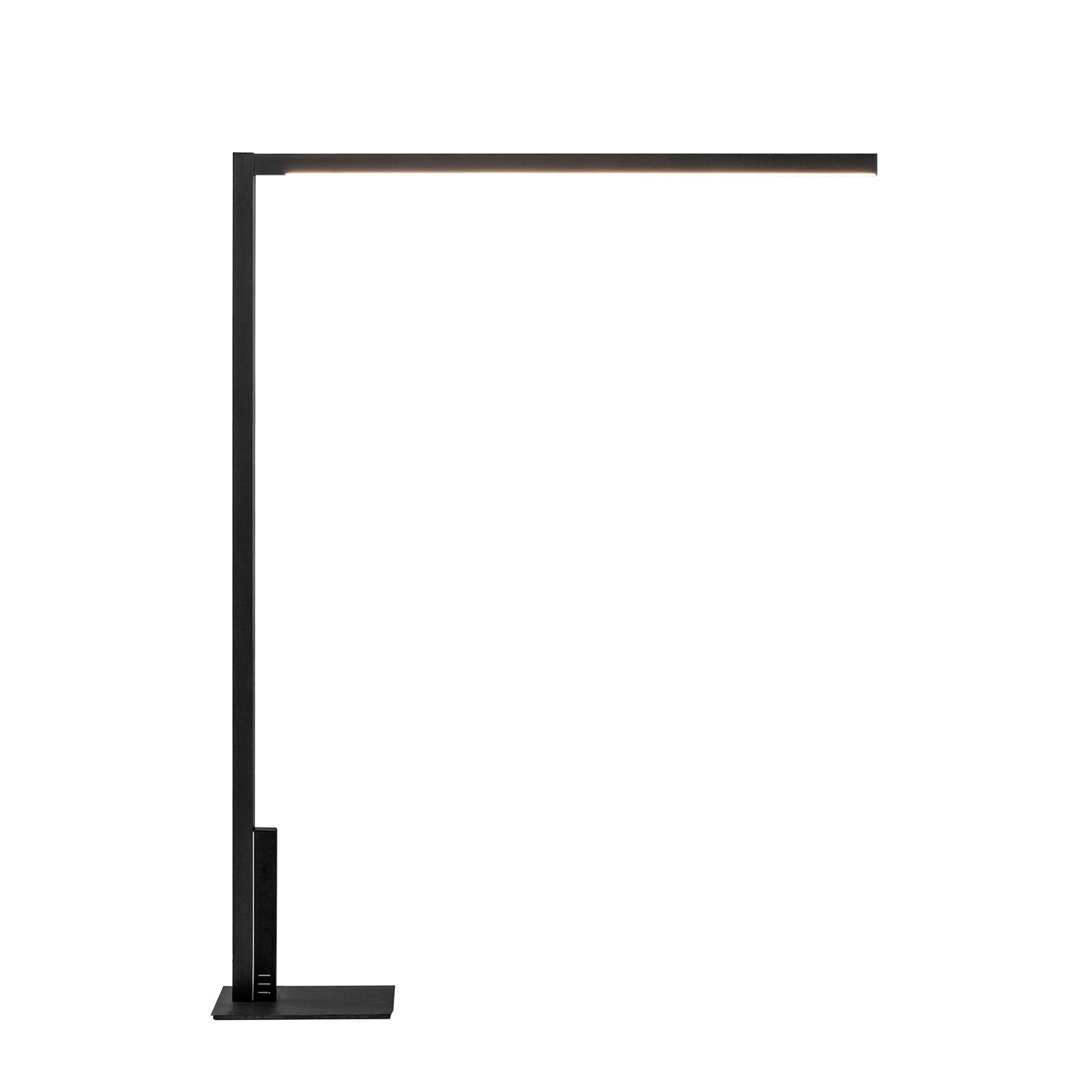 LED gulvlampe Crane dimbar svart aluminium detalj av touch-dimmer