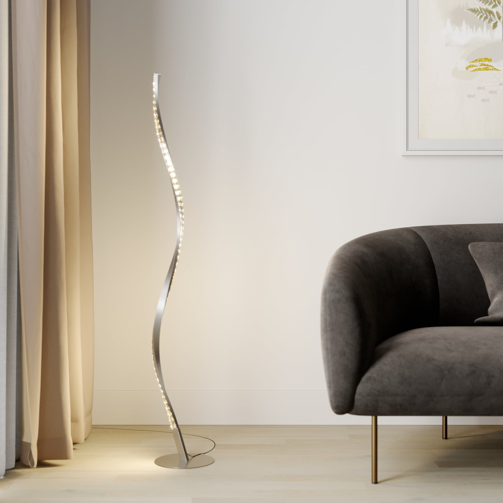 LED gulvlampe Criostal RGBW dimbar med fjernkontroll bakside