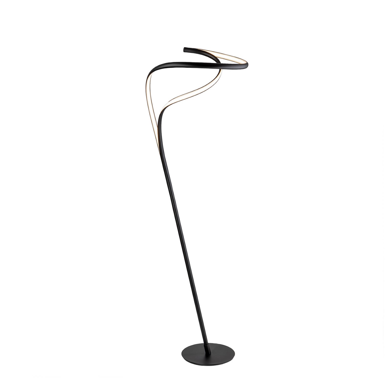 LED gulvlampe Danza dimbar matt svart aluminium detalj