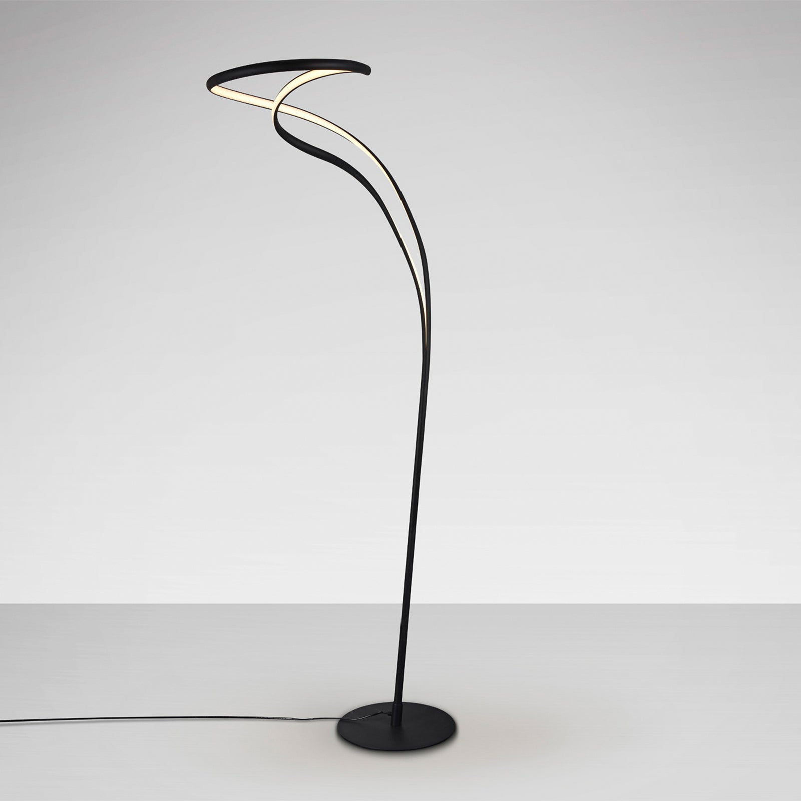 LED gulvlampe Danza dimbar matt svart aluminium montert
