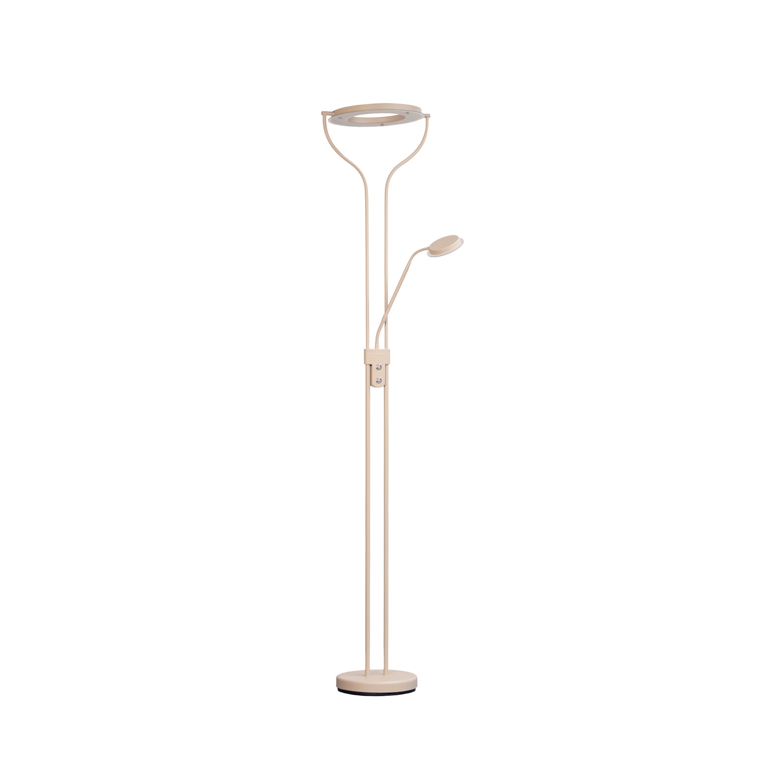 LED gulvlampe Davos med leselys dimbar CCT 180 cm sand forfra