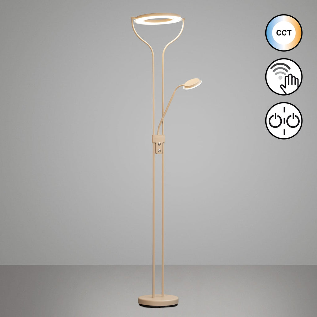 LED gulvlampe Davos med leselys dimbar CCT 180 cm sand detalj av leselys
